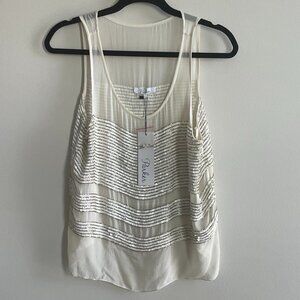 NWT Parker Silk Sequin Top L